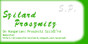 szilard prosznitz business card